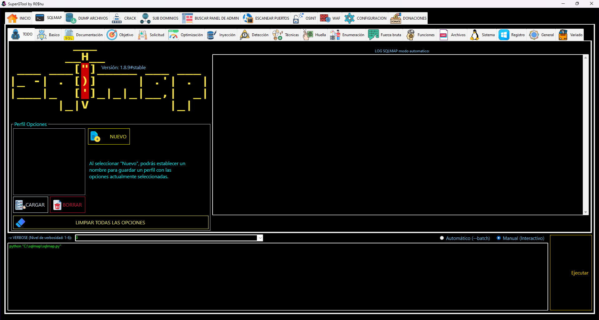 Opciones de SQLMAP